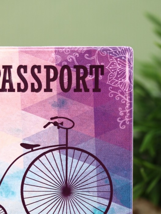 ОБЛОЖКА ДЛЯ ПАСПОРТА RETRO BICYCLE, плотность 600 мкм 