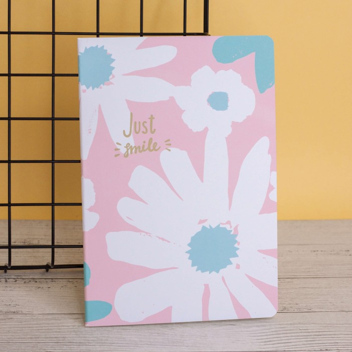 Тетрадь (A5) &quot;Just smile&quot;, pink (14.5*21) 