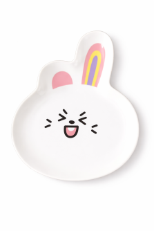 Тарелка керамическая "Веселый зайчик", белая