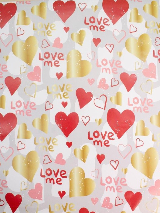 Упаковочная бумага «Hearts Aflutter» 1 рулон, 50*70 см 