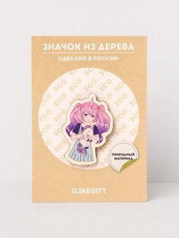 Значок ЭКО из дерева Аниме "Я уникальная девушка единорог"