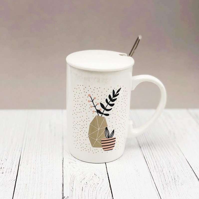 Кружка &quot;Plants&quot; (2 цветка) (410ml) 