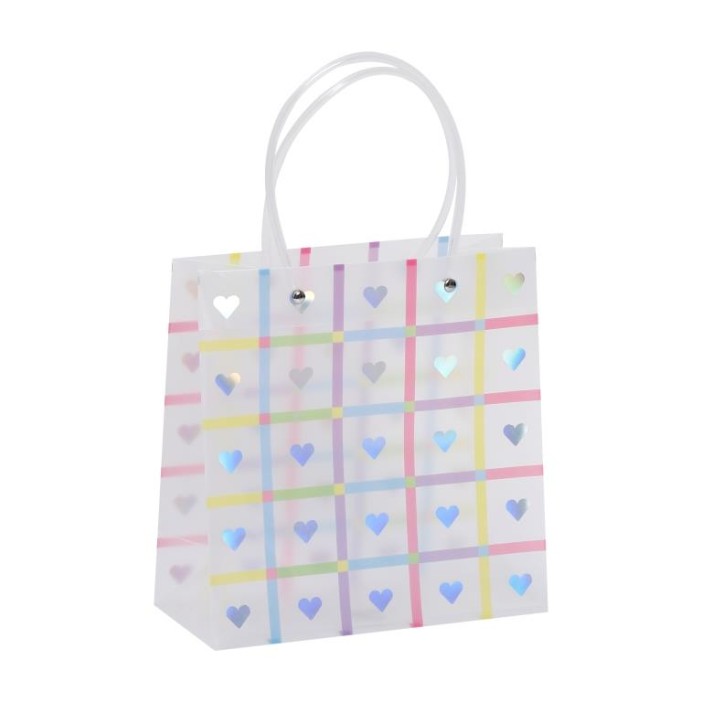 Пакет подарочный прозрачный «Transparent hose», hearts (22*21,5*10) 