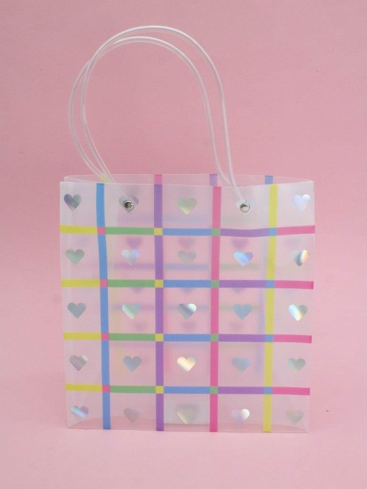 Пакет подарочный прозрачный «Transparent hose», hearts (22*21,5*10) 