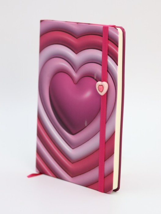 Блокнот (А5) "3D Heart big", pink (14.5*21) 
