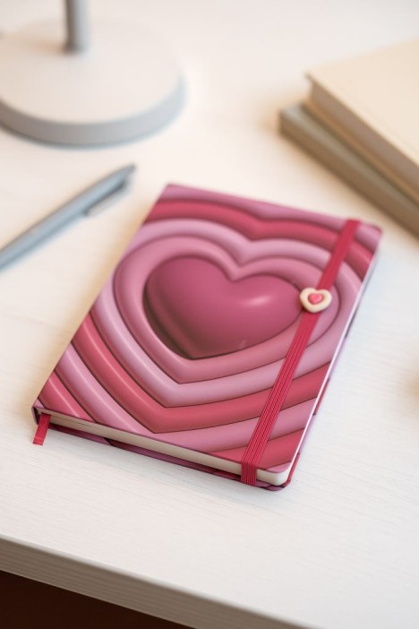 Блокнот (А5) "3D Heart big", pink (14.5*21) 