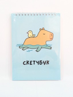 Блокнот для зарисовок DRAW ME! "Капибара и утка", 14х20 см, плотность 100 гр
