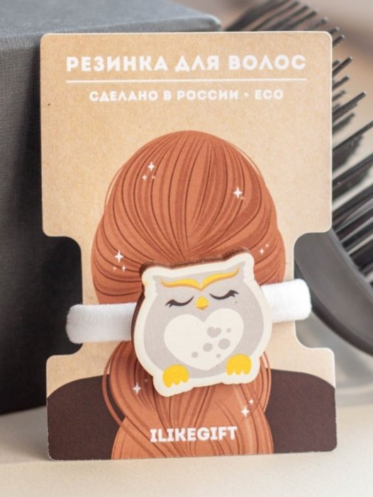 Резинка для волос ECO из дерева OWL 