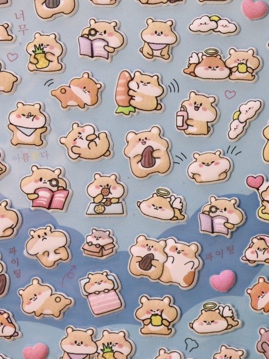 Наклейки объемные "Happy hamster" (9*22,5 см) 