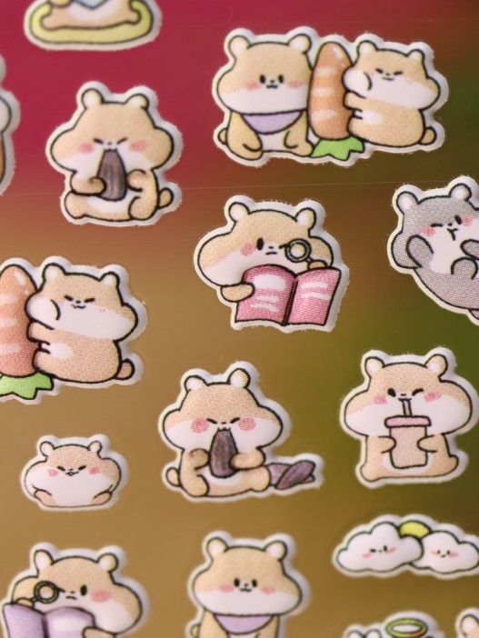 Наклейки объемные "Happy hamster" (9*22,5 см) 