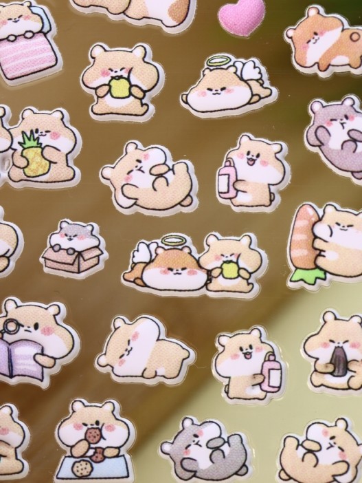 Наклейки объемные "Happy hamster" (9*22,5 см) 