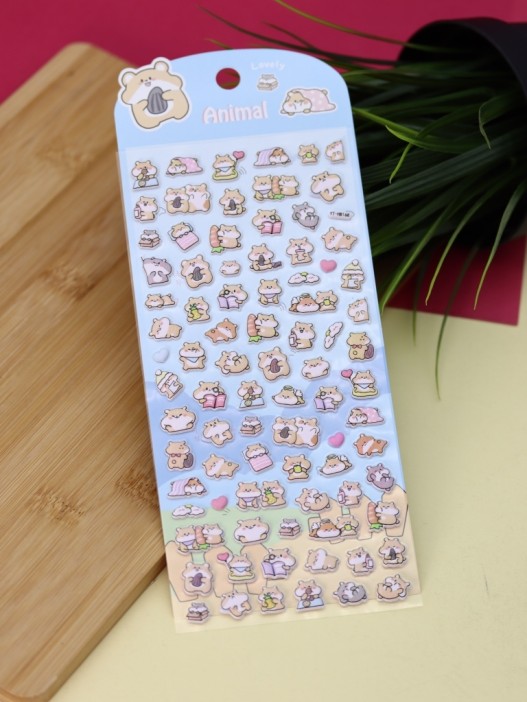 Наклейки объемные "Happy hamster" (9*22,5 см) 