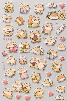 Наклейки объемные "Happy hamster" (9*22,5 см)