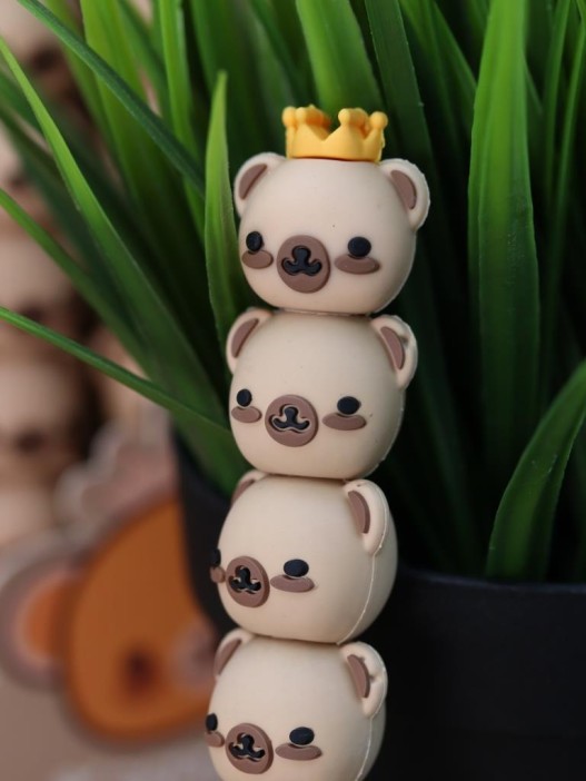Ручка гелевая  "Bear crown", yellow 