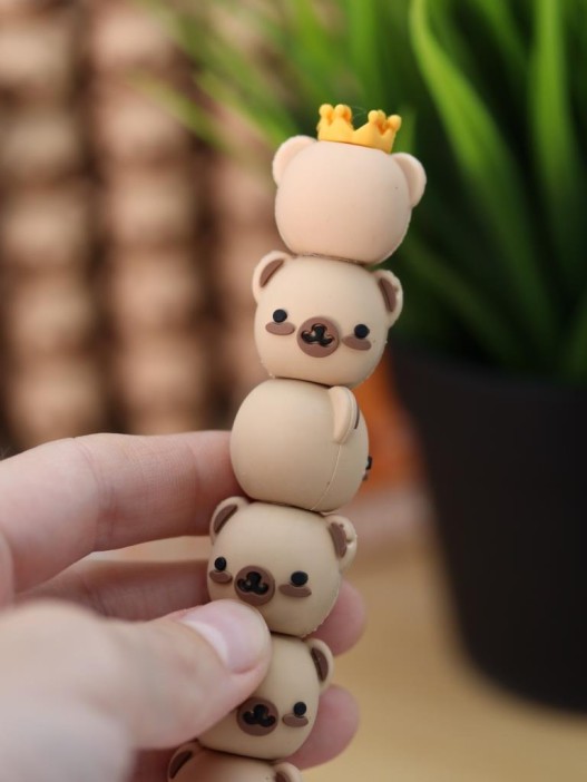 Ручка гелевая  "Bear crown", yellow 