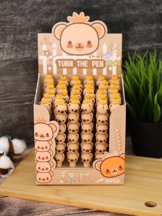 Ручка гелевая  "Bear crown", yellow 