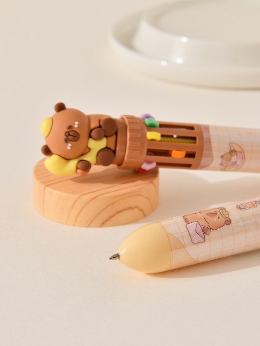 Разноцветная ручка 10 в 1 &quot;Capybara in bed&quot;, yellow 