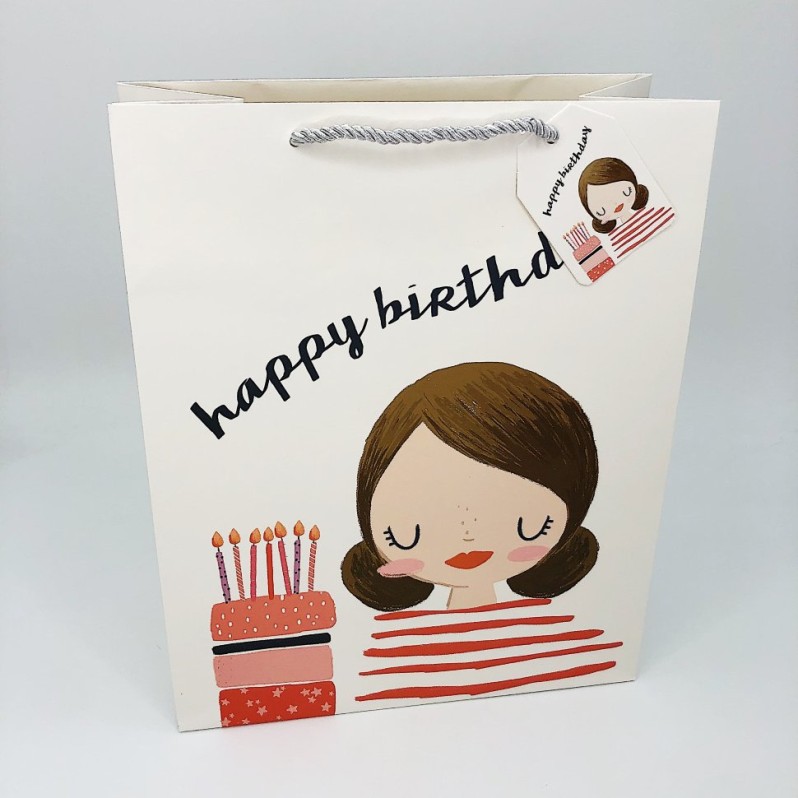 Подарочный пакет(M) &quot;Happy birthday&quot; girl 