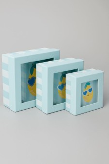Набор подарочных коробок 3 в 1 «Lemon glass», 15*15*6.5-17*17*8-19*19*9.5