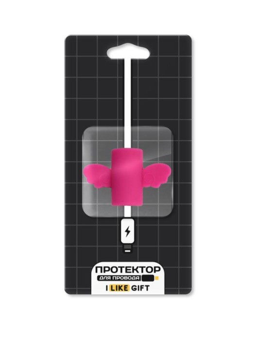 Защитная насадка для провода iLikeGift "Wings", pink 