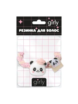 Резинка для волос GIRLY "Панда повар", розовая