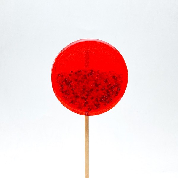 Карамельные леденцы "Погремушка", персик (шоубокс - 15 шт.) 