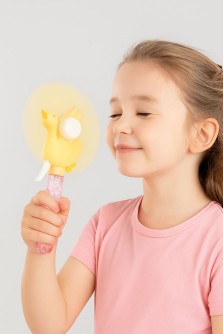 Портативный механический ручной вентилятор «Funny goose», pink