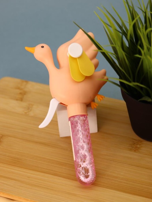 Портативный механический ручной вентилятор «Funny goose», pink 