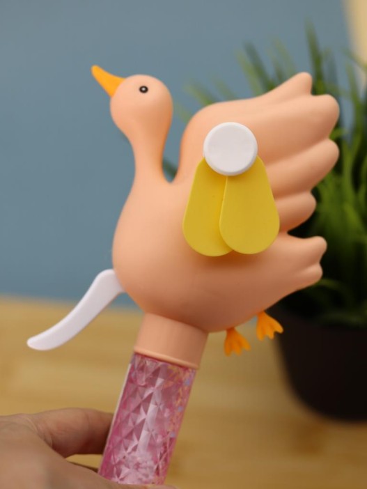 Портативный механический ручной вентилятор «Funny goose», pink 
