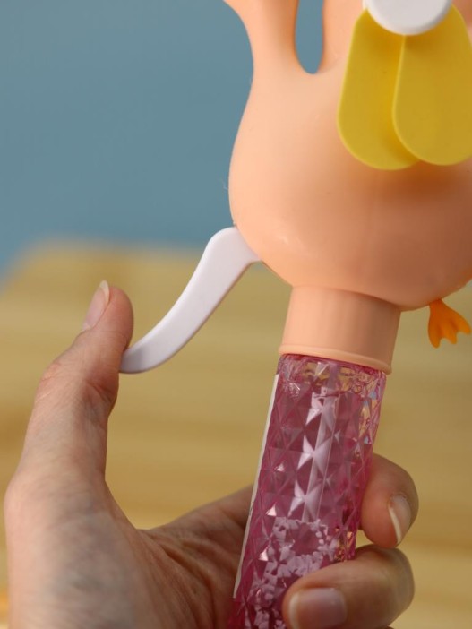 Портативный механический ручной вентилятор «Funny goose», pink 