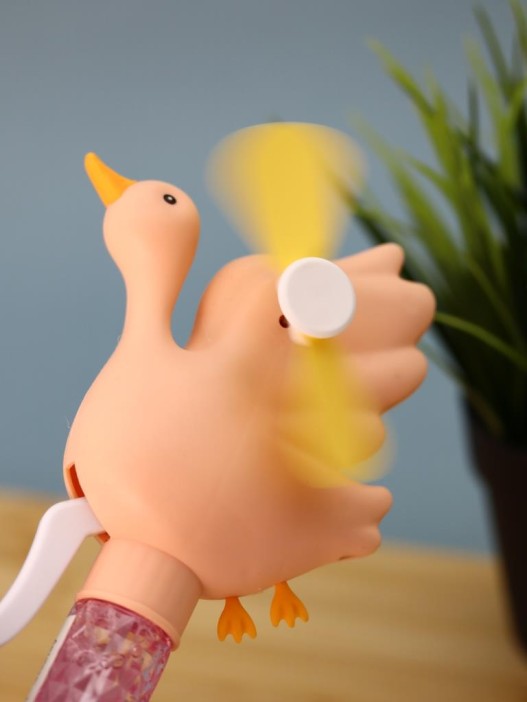 Портативный механический ручной вентилятор «Funny goose», pink 