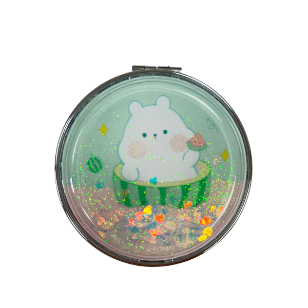 Зеркало-шейкер раскладное "Хомячья жизнь", зеленый (7*7 см) 