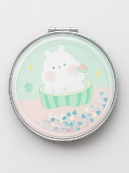 Зеркало-шейкер раскладное "Хомячья жизнь", зеленый (7*7 см)