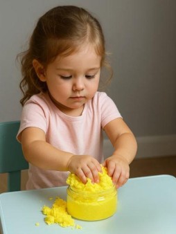 Кинетический пластилин "Zephyr", желтый (150гр)