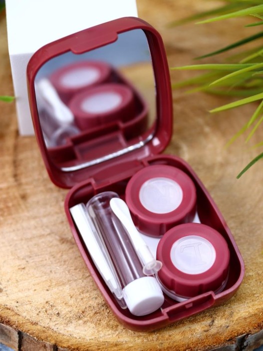 Контейнер для линз «Heart paint», red 