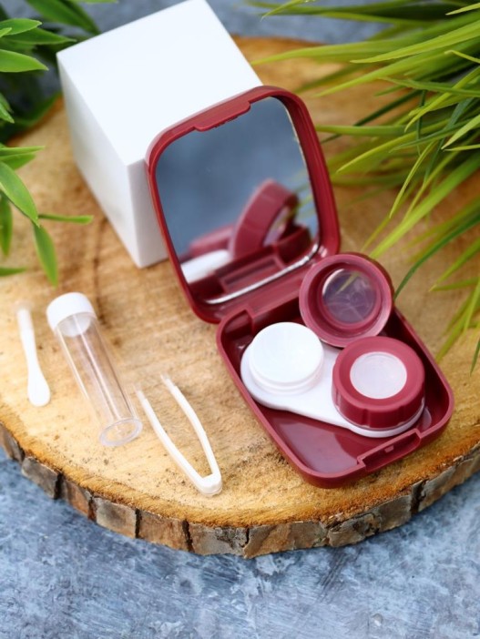 Контейнер для линз «Heart paint», red 