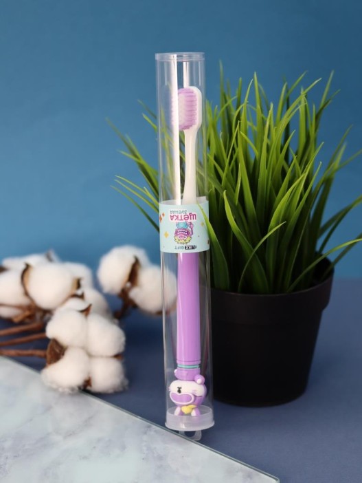 Зубная щётка для взрослых iLikeGift "Боевой зайчик", фиолетовый (21 см) 