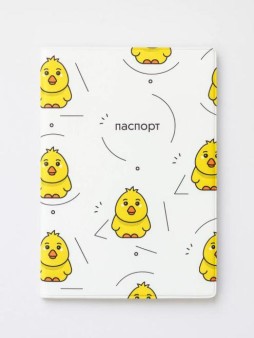 ОБЛОЖКА ДЛЯ ПАСПОРТА «Crazy duck», white, плотность 600 мкм