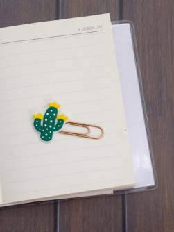Закладка - скрепка "Cactus", green