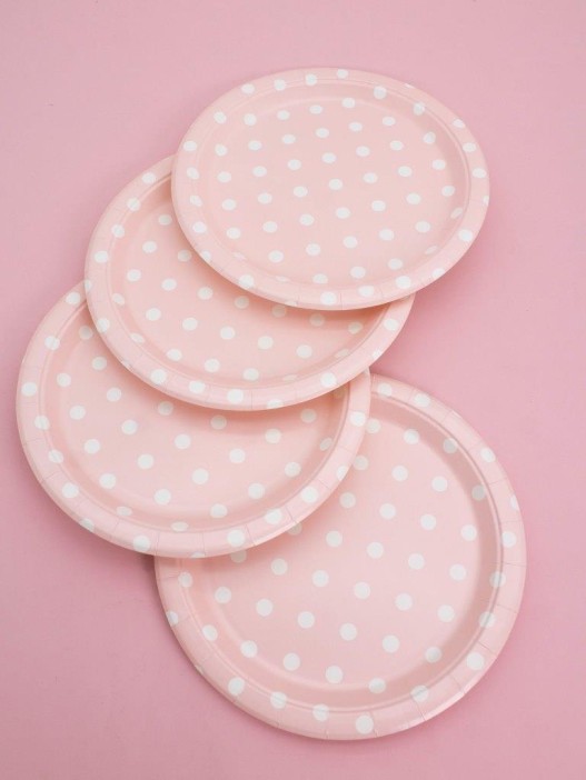 Набор бумажных тарелок 6 шт. &quot;Cute peas&quot;, pink (230 мм) 