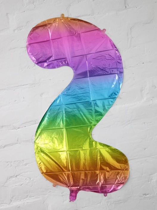 Шар фольгированный &quot;Multicolour numbers&quot; цифра 2, (80 см) 