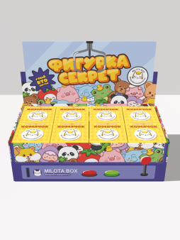 Комлпект фигурок-секрет MilotaBox "Забавный хомячок", (3,5 см) - 8шт., цветной шоу-бокс