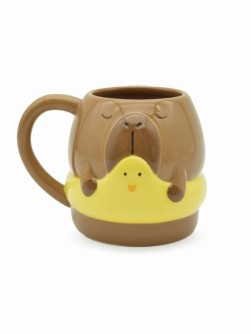 Кружка керамическая iLikeGift "Плавай со мной", коричневая (14,2*10,9*9см),440мл