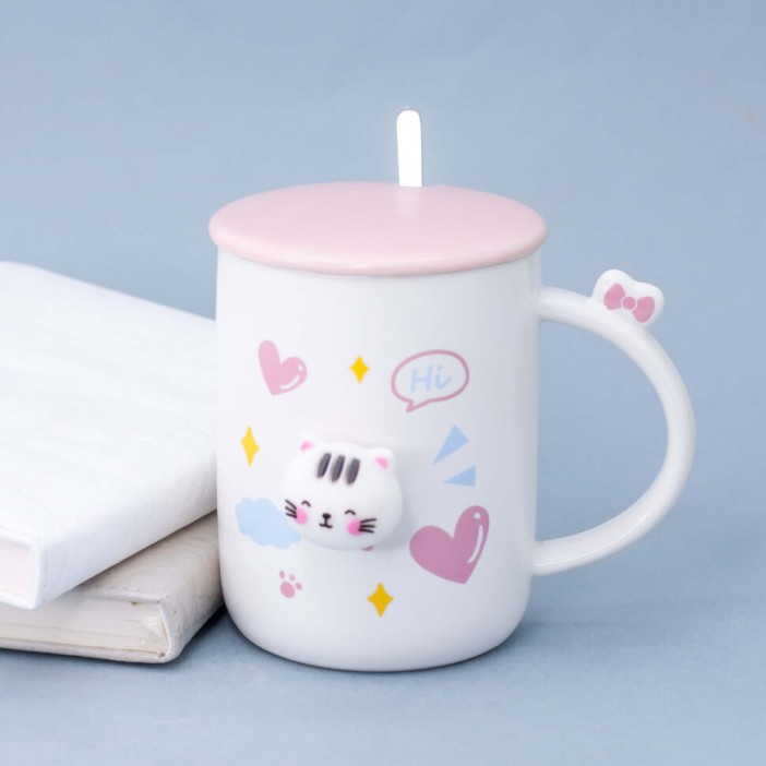 Кружка "Lag Cat heart", white 