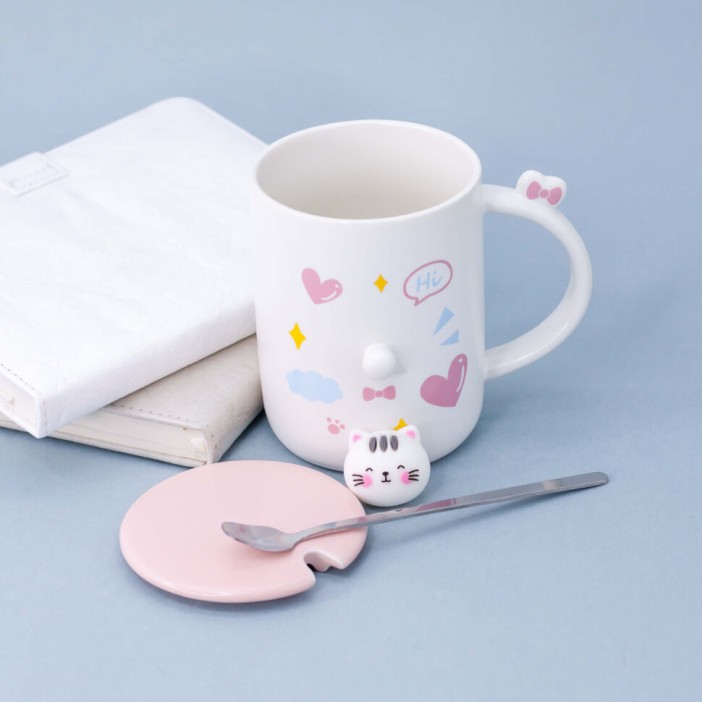 Кружка "Lag Cat heart", white 