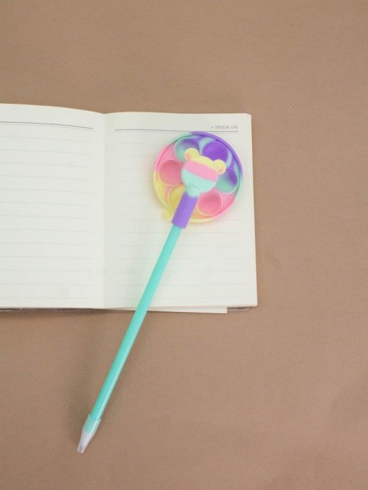 Ручка-антистресс гелевая Вертушка POP IT  rainbow 