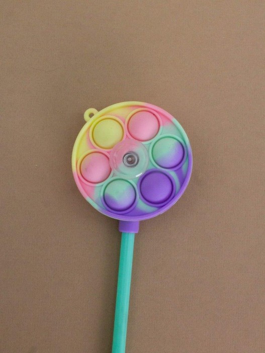 Ручка-антистресс гелевая Вертушка POP IT  rainbow 