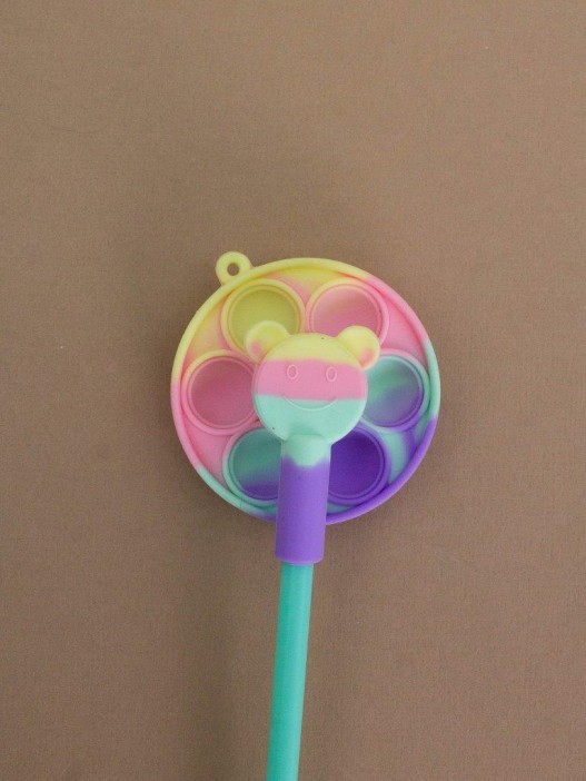 Ручка-антистресс гелевая Вертушка POP IT  rainbow 