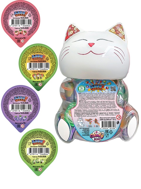 Десерт желейный «Дави желе! Котик», 100шт. 