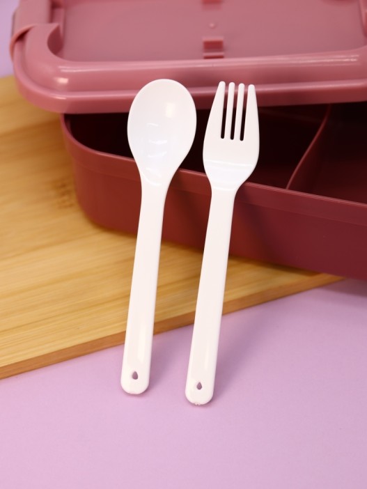 Ланчбокс &quot;Wonderful life&quot;, pink (ложка+вилка), 800 мл 